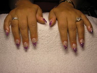 Lila zselé lakk dístítéssel